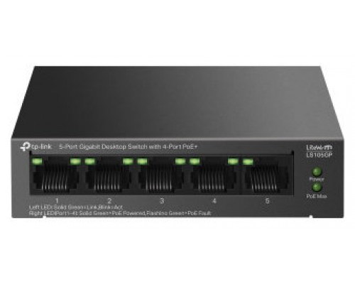 SWITCH NO GESTIONABLE TP-LINK LS105GP LITEWAVE 5P GIGA