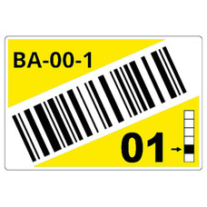 BROTHER Caja de 1 rollo de etiquetas precortadas para estanterias y estanterias paletizadas de 75 x 110 mm. Amarillo, para codigos de barras - 260 etiquetas/rol