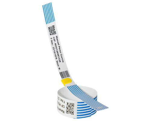 BROTHER Caja de 20 rollos de etiquetas hospitalarias imprimibles azules de 20 x 254mm - 125 pulseras/rollo