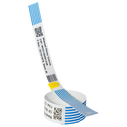 BROTHER Caja de 20 rollos de etiquetas hospitalarias imprimibles azules de 20 x 254mm - 125 pulseras/rollo-SX70 BROTHER Caja de 20 rollos de etiquetas hospitalarias imprimibles azules de 20 x 254mm - 125 pulseras/rollo
