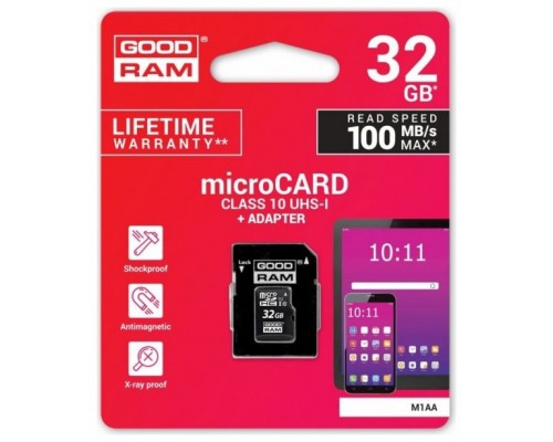 Goodram MicroSD - 32GB - Incluye adaptador a SD - CL