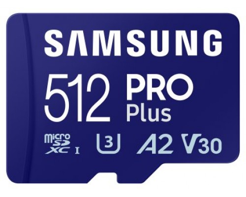 MICRO SD 512 GB PRO PLUS 1 ADAP. CLASS 10 SAMSUNG (Espera 4 dias)