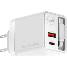 CARGADOR USB PARED USB-C + USB-A GaN 65W BLANCO MARS GAMING (Espera 4 dias)-SX4 CARGADOR USB PARED USB-C + USB-A GaN 65W BLANCO MARS GAMING (Espera 4 dias)