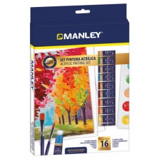 SET PINTURA ACRILICA 16 PZAS MANLEY MDV00100 (Espera 4 dias)