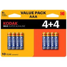 PILAS AAA KODAK MAX ALCALINA LR3 PACK 8 (4+4) UNIDADES-SX4 PILAS AAA KODAK MAX ALCALINA LR3 PACK 8 (4+4) UNIDADES