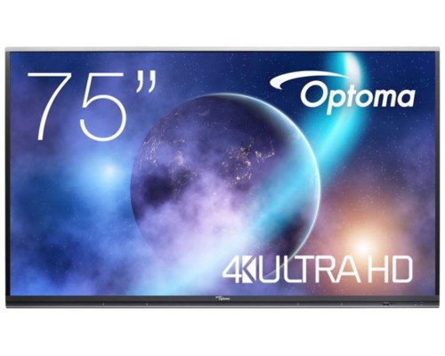 Optoma 5752RK pizarra y accesorios interactivos 190,5 cm (75") 3840 x 2160 Pixeles Pantalla táctil Negro HDMI (Espera 4 dias)