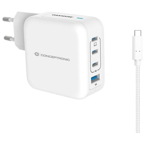 CARGADOR USB-C CONCEPTRONIC 100W 3xUSB-C 1xUSB-A