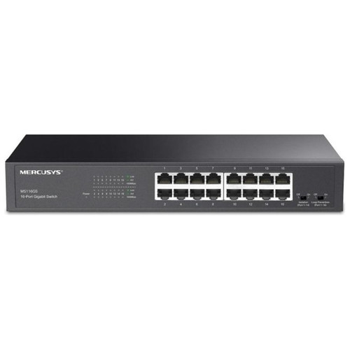 SWITCH NO GESTIONABLE MERCUSYS MS116GS 16P 16x1GB RACK-SX11 SWITCH NO GESTIONABLE MERCUSYS MS116GS 16P 16x1GB RACK