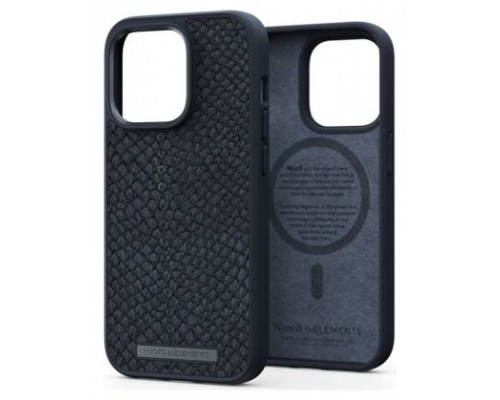 FUNDA MAGSAFE IPHONE 14 PRO PIEL DE SALMON NEGRO NJORD (Espera 4 dias)