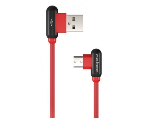 CABLE NATEC USB-C MACHO A USB-A 2.0 MACHO 1M CONECTORES EN ANGULO ROJO EN CAJA