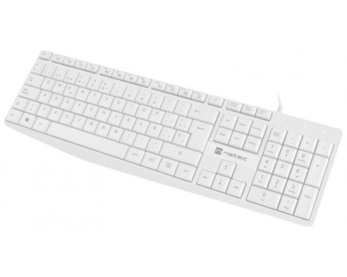 TECLADO NATEC NAUTILUS SLIM LAYOUT USB BLANCO
