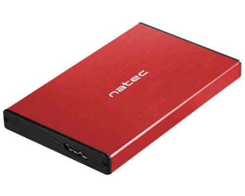 CAJA EXTERNA NATEC RHINO GO DISCO DURO 2,5" USB 3.0 SATA ROJA