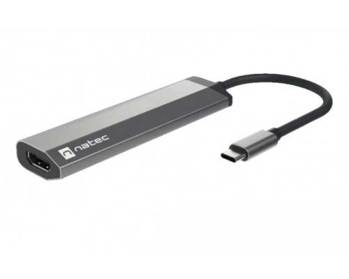 ADAPTADOR NATEC FOWLER SLIM USB-C 2XUSB 3.0,HDMI 4K,USB-C PD