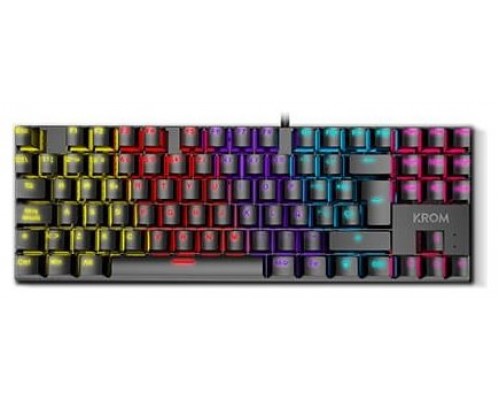 TECLADO KROM USB KASIC TKL NEGRO RGB GAMING MECANICO