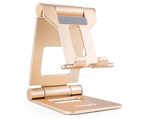 SOPORTE SOBREMESA TOOQ PARA TELEFONO/TABLET PLEGABLE SLIM DORADO