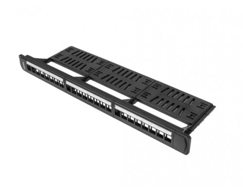 PATCH PANEL LANBERG 24 PUERTOS 1U RACK 19 ORGANIZADOR MODULOS KEYSTONE NEGRO