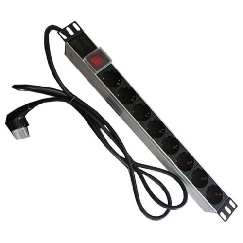 PEPEGREEN PDU TIPO REGLETA DE ALUMINIO CON 8 TOMAS MAS INTERRUPTOR Y CABLE DE 2 M-SX10 PEPEGREEN PDU TIPO REGLETA DE ALUMINIO CON 8 TOMAS MAS INTERRUPTOR Y CABLE DE 2 M