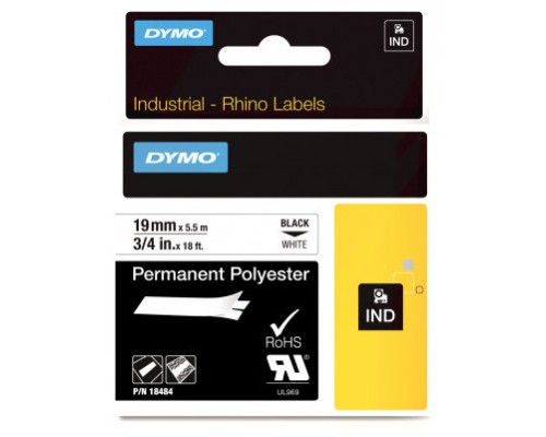 DYMO RHINO Cinta ID1-19 Negro/blanco polyester