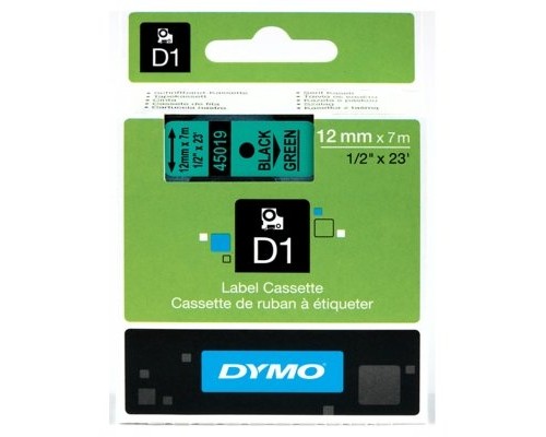 DYMO Cinta LM D1 12mmx7m Negro/verde