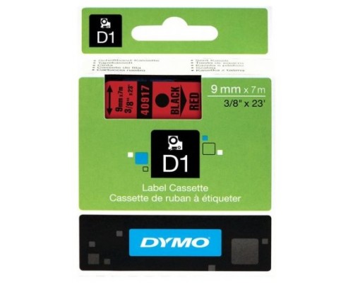 DYMO Cinta LM D1 9mmx7m Negro/rojo