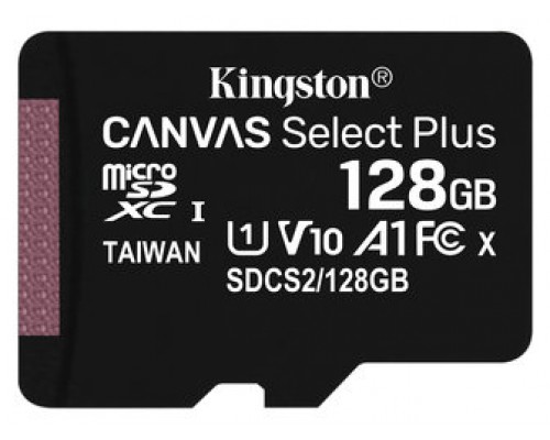 Kingston Technology Canvas Select Plus memoria flash 128 GB MicroSDXC Clase 10 UHS-I (Espera 4 dias)