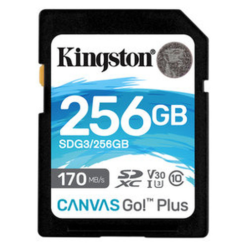 SECURE DIGITAL HC 256 GB CANVAS GO PLUS CLASE10 KINGSTON (Espera 4 dias)