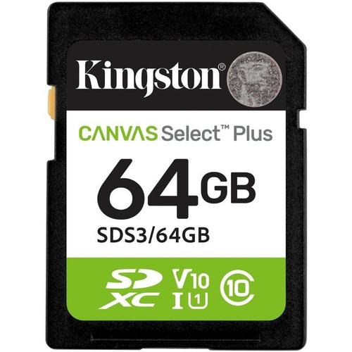 SECURE DIGITAL HC 64 GB CANVAS SELECT PLUS GEN3 CLASE10 KINGSTON (Espera 4 dias)-SX7 SECURE DIGITAL HC 64 GB CANVAS SELECT PLUS GEN3 CLASE10 KINGSTON (Espera 4 dias)