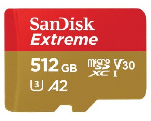 SanDisk Extreme 512 GB MicroSDHC UHS-I Clase 10 (Espera 4 dias)
