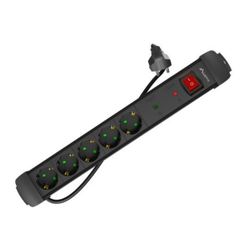 REGLETA LANBERG SP1 5 TOMAS SCHUKO PROTECCION HASTA 2500W NEGRA 3M-SX6 REGLETA LANBERG SP1 5 TOMAS SCHUKO PROTECCION HASTA 2500W NEGRA 3M