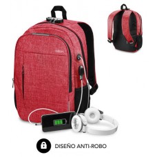 SUBBLIM Mochila para Portátil Urban Lock Backpack 16" Red (Espera 4 dias)