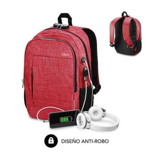 SUBBLIM Mochila para Portátil Urban Lock Backpack 16" Red (Espera 4 dias)-SX5 SUBBLIM Mochila para Portátil Urban Lock Backpack 16" Red (Espera 4 dias)