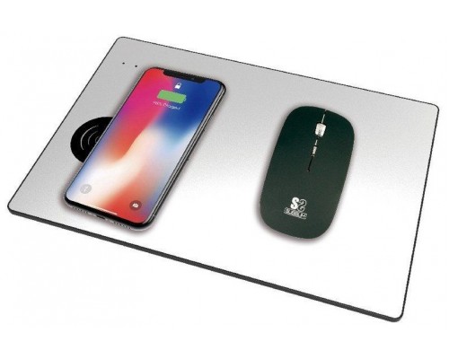 CARGADOR SUBBLIM MOUSEPAD WIRELESS CHARGER ALUMINUM SILVER 10W