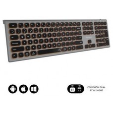 TECLADO SUBBLIM KEYBOARD BLUETOOTH MASTER ILUMINADO EXT GREY/BLACK