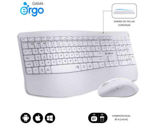 SUBBLIM Teclado con ratón COMBO DUAL OFFICE PROWAVE WHITE (Espera 4 dias)