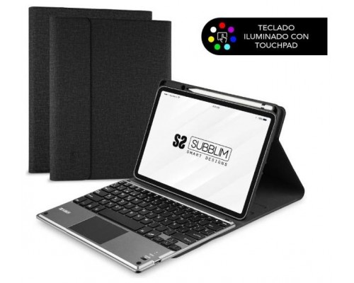 FUNDA CON TECLADO RETROILUMINADO KEYTAB PRO BL BT TOUCHPAD IPAD PRO 12,9 2021/20 BLACK (Espera 4 dias)