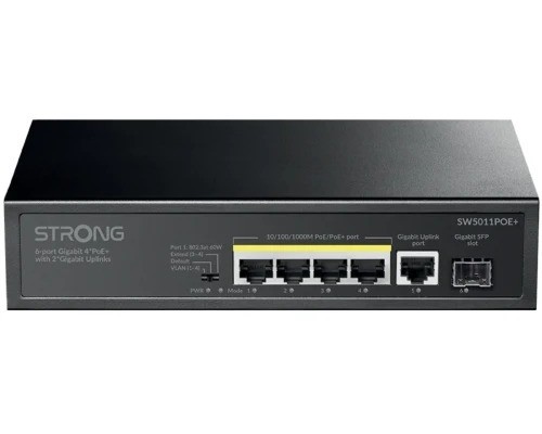STRONG SWITCH 4 POE CON ENLACES ASCENDENTES 2 GIGABIT (Espera 4 dias)