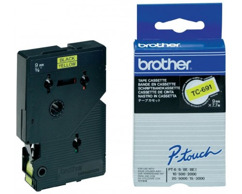 BROTHER Cinta laminada amarillo/negro 9mm