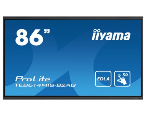 MONITOR INTERACTIVO IIYAMA 86" IIWARE12E, ANDROID 13, 50P, IR,3840X2160,UHD VA, MSD,MM 2X 8W+2X 18W FRONT+UP,MICRO 8X, HDMI 4X, HDMI-OUT, USB-C 2X M-JACK+S/PDIF,  USB-C TOUCH,435CD/M,LANDSCAPE, LAN 2XRS232C, WIFI/BT, 800X600,SLOT(OPC)(TE8614MIS-B2AG)