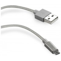 CABLE DATOS/ CARGA SBS USB 2.0 - MICRO USB PLATEADO