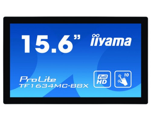 iiyama ProLite TF1634MC-B8X monitor pantalla táctil 39,6 cm (15.6") 1920 x 1080 Pixeles Multi-touch Multi-usuario Negro (Espera 4 dias)