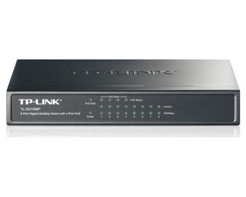 SWITCH TP-LINK SG1008P 8P GIGA CARCASA METALICA NO RACK CON 4P POE (Espera 4 dias)