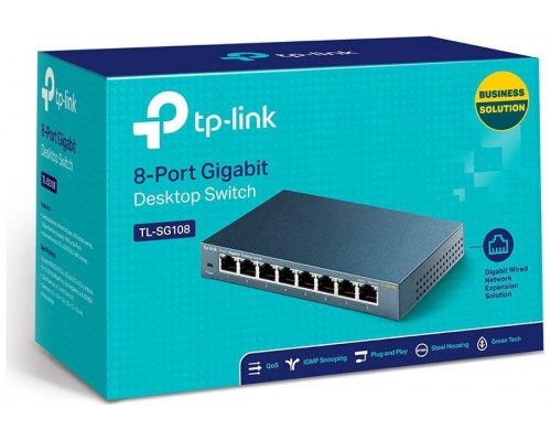 SWITCH TP-LINK SG108S 8PTOS 10/100/1000MBPS (Espera 4 dias)