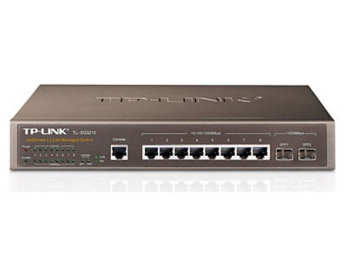 SWITCH GESTIONABLE L2 TP-LINK 8 PUERTOS GIGABIT + 2 SFP (Espera 4 dias)