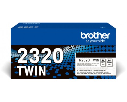 BROTHER pack de 2 cartuchos deToner negro de larga duracion tn2320twin/TN2320TWIN