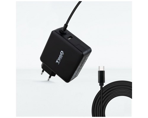 CARGADOR PORTATIL USB-C TOOQ PD3.0 65W NEGRO