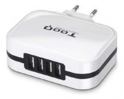 CARGADOR PARED TQWC-1SC04WT 4 PUERTOS USB A, 27W, BLANCO