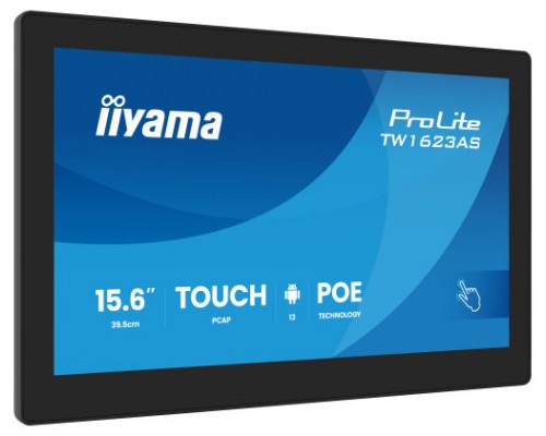 IIYAMA 15,6" PANEL-PC ANDROID 13+GMS, SOC QUAD-CORE RK3568 4GB, 32GB, 10-POINTS TOUCH, 1920X1080, IPS , SPEAKERS, MIC , POE, WIFI, BT5.2, MICRO-SD SLOT, HDMI-OUT, 3X USB, 385CD/M2, CABLE COVER, IISIGNAGE2 SUPPORTED (TW1623AS-B3P) (Espera 4 dias)