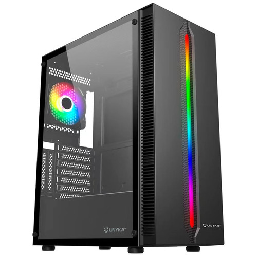 CAJA ATX UNYKA LUMINA 205 BLACK LED ARGB USB"S-SX10 CAJA ATX UNYKA LUMINA 205 BLACK LED ARGB USB"S