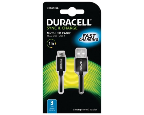 CABLE DURACELL USB-MICRO USB NEGRO