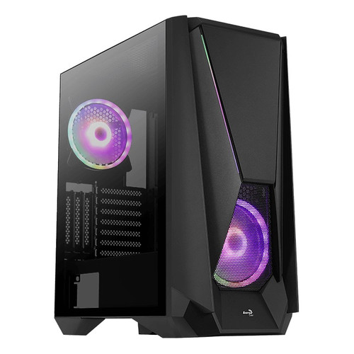 CAJA E-ATX AEROCOOL VISOR BLACK FRONTAL CON LINEAS RGB